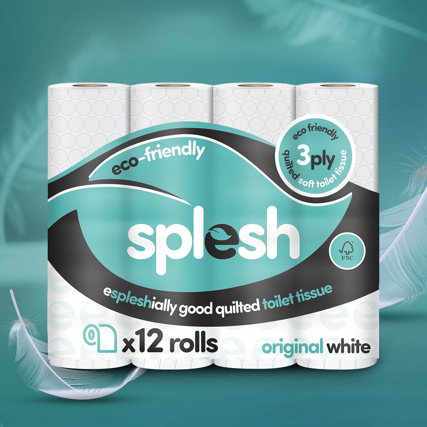 Splesh toilet roll 3ply, 12 rolls