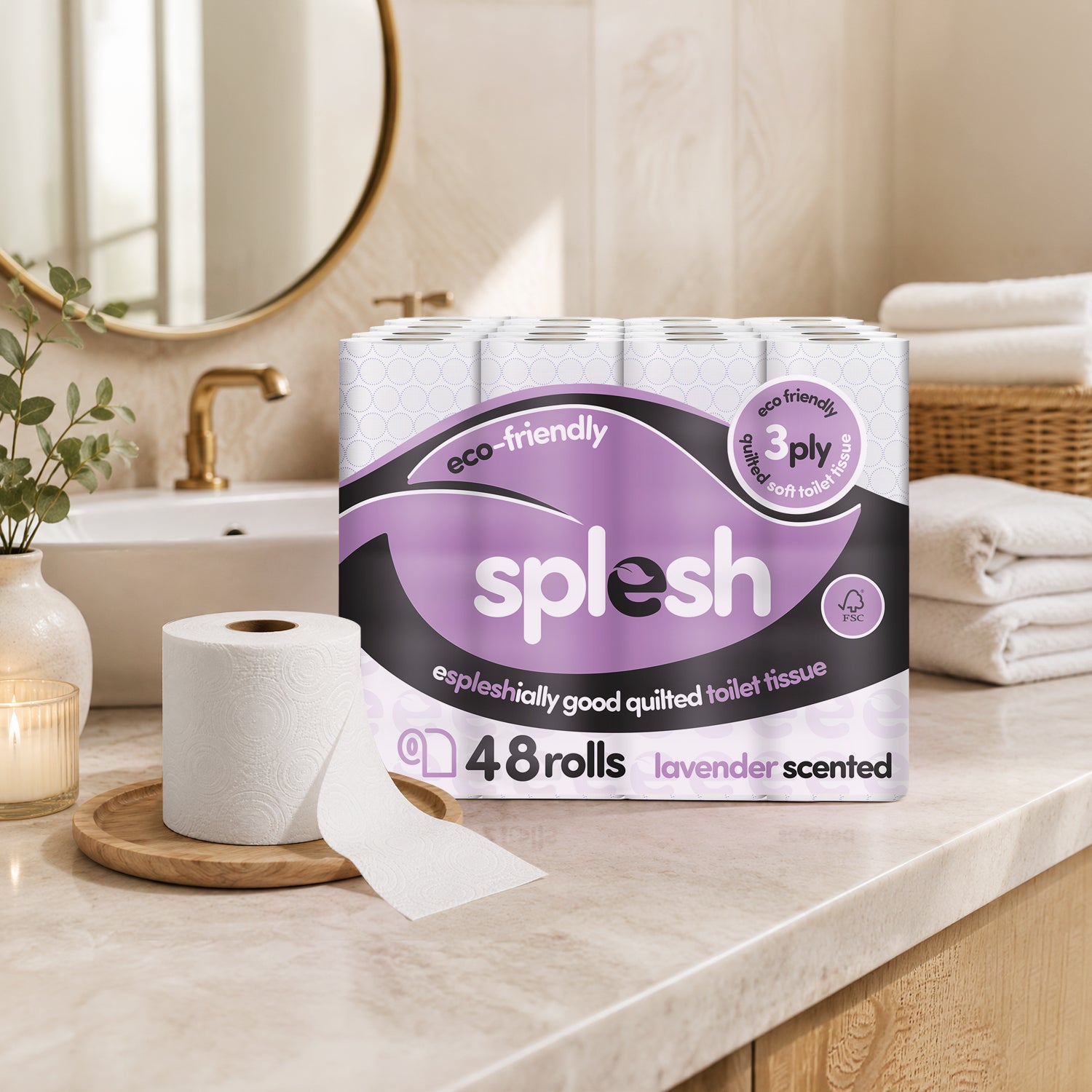 Splesh toilet tissue lavender scented 48 rolls