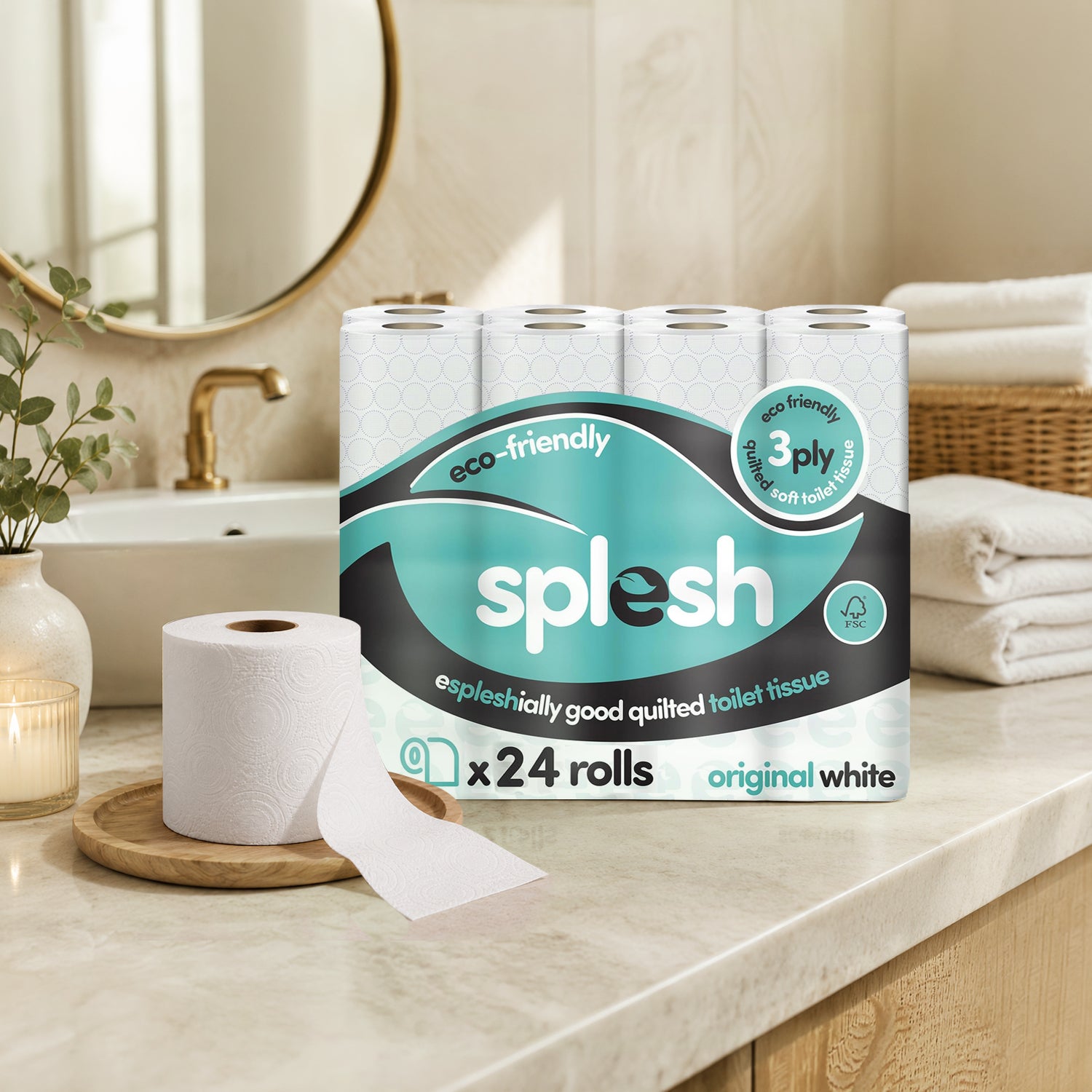 Splesh toilet roll 3ply, 24 rolls