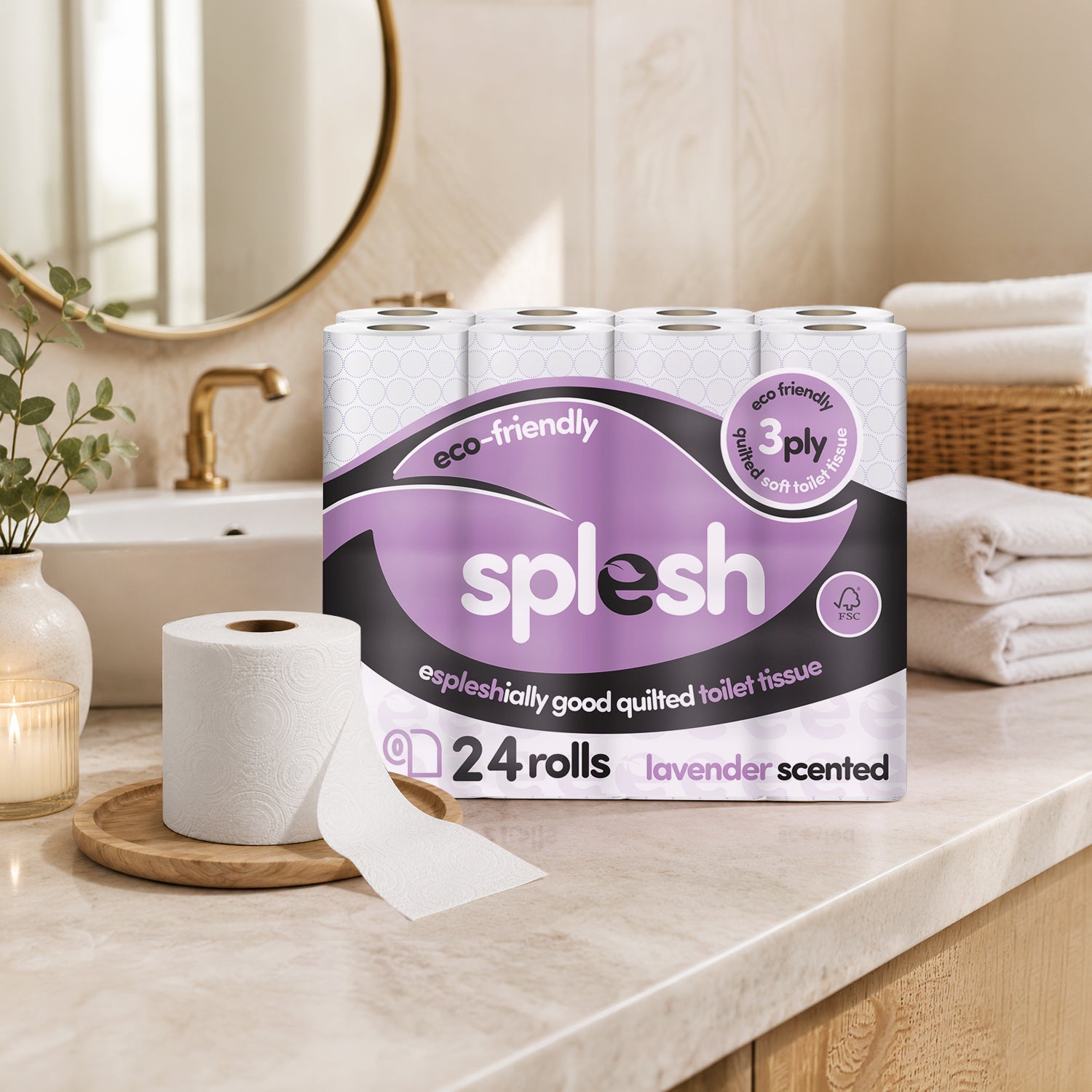 Splesh toilet tissue lavender scented 24 rolls