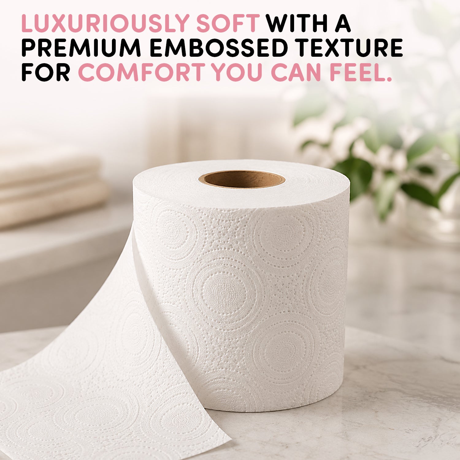Roll of white paper towel 