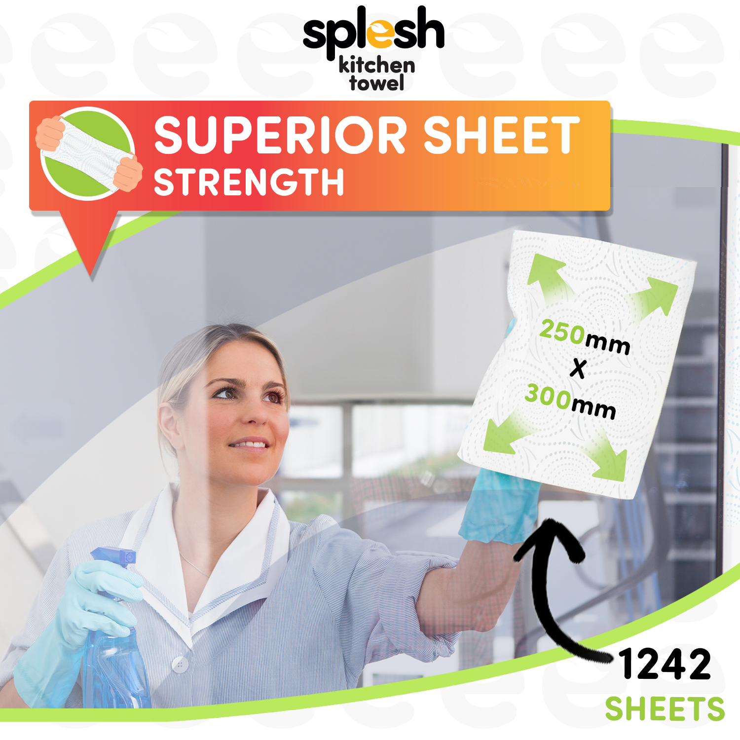 Splesh Culina Kitchen Towel - Mango & Passionfruit scented 3 Ply Ultra Absorbent Household XL Roll, 18 Rolls - Splesh