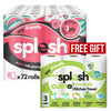 Splesh Toilet Roll Soft & Quilted Luxury Watermelon 72 Rolls with Free Culina Kitchen Towel 3 Rolls