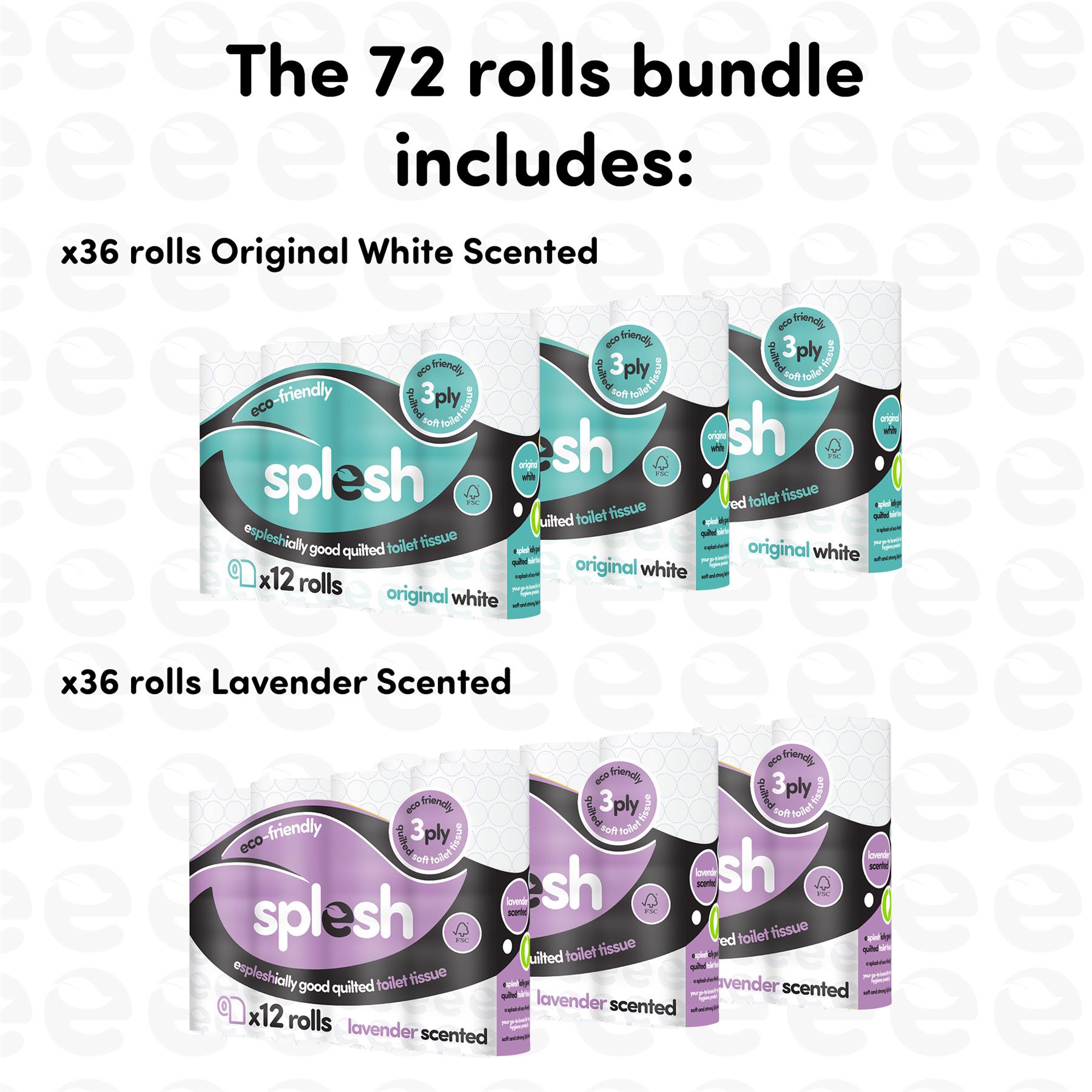 Pick & Mix Splesh Super Saver 72 Toilet Rolls Variety Pack - Splesh