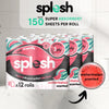 Splesh Summer Variety Quilted 72 Roll Pack, 3-Ply Soft Luxury Watermelon, Vanilla & Aloe Scented Tissue