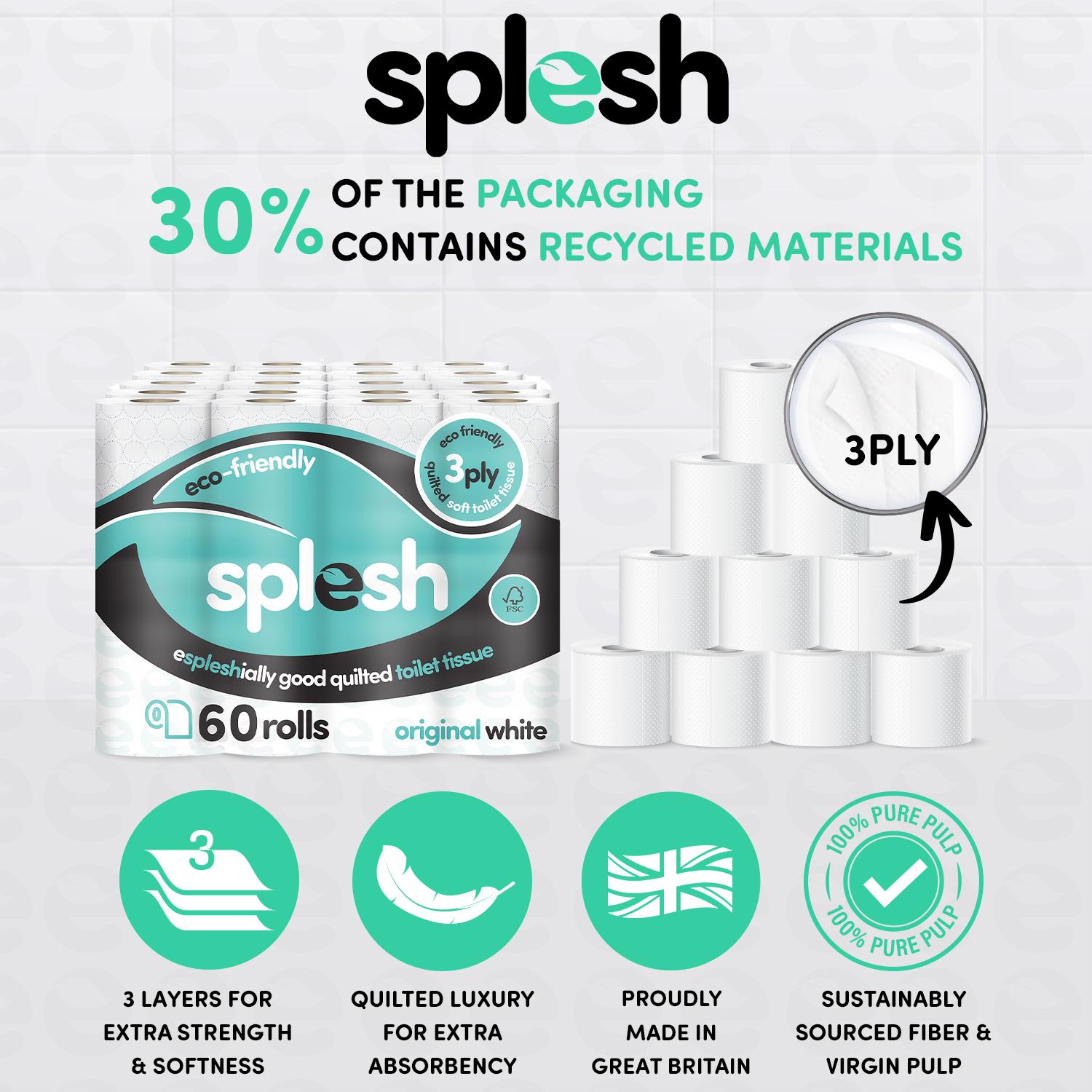 Pick & Mix Splesh Super Saver 72 Toilet Rolls Variety Pack - Splesh
