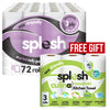 Splesh Toilet Roll Soft & Quilted Eco-friendly Lavender 72 Rolls with Free Culina Kitchen Towel 3 Rolls