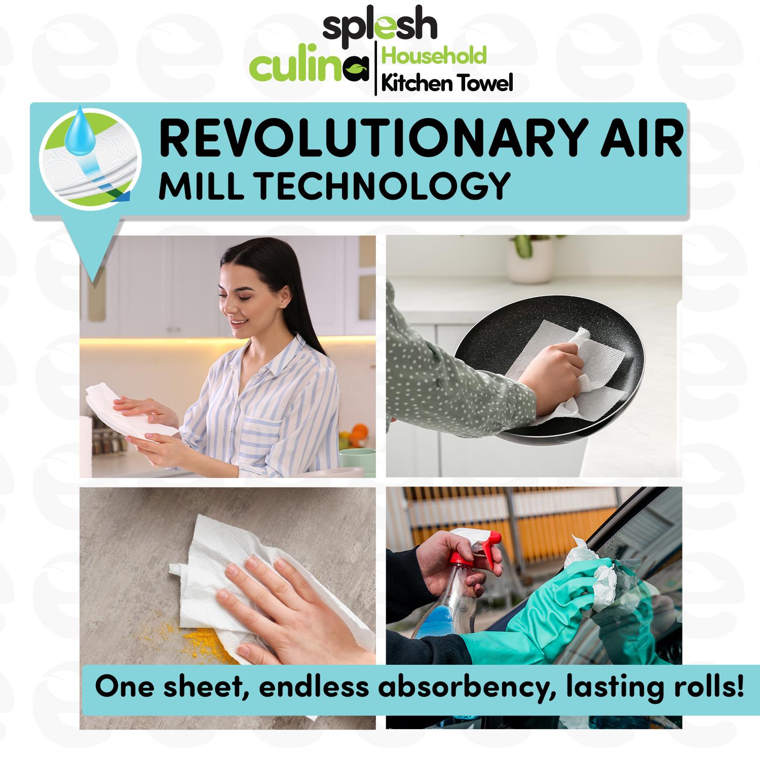 Splesh Toilet Roll Quilted White 60 Rolls with Culina Kitchen Towel 18 Rolls - Splesh