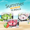Splesh Summer Variety Quilted 72 Roll Pack, 3-Ply Soft Luxury Watermelon, Vanilla & Aloe Scented Tissue