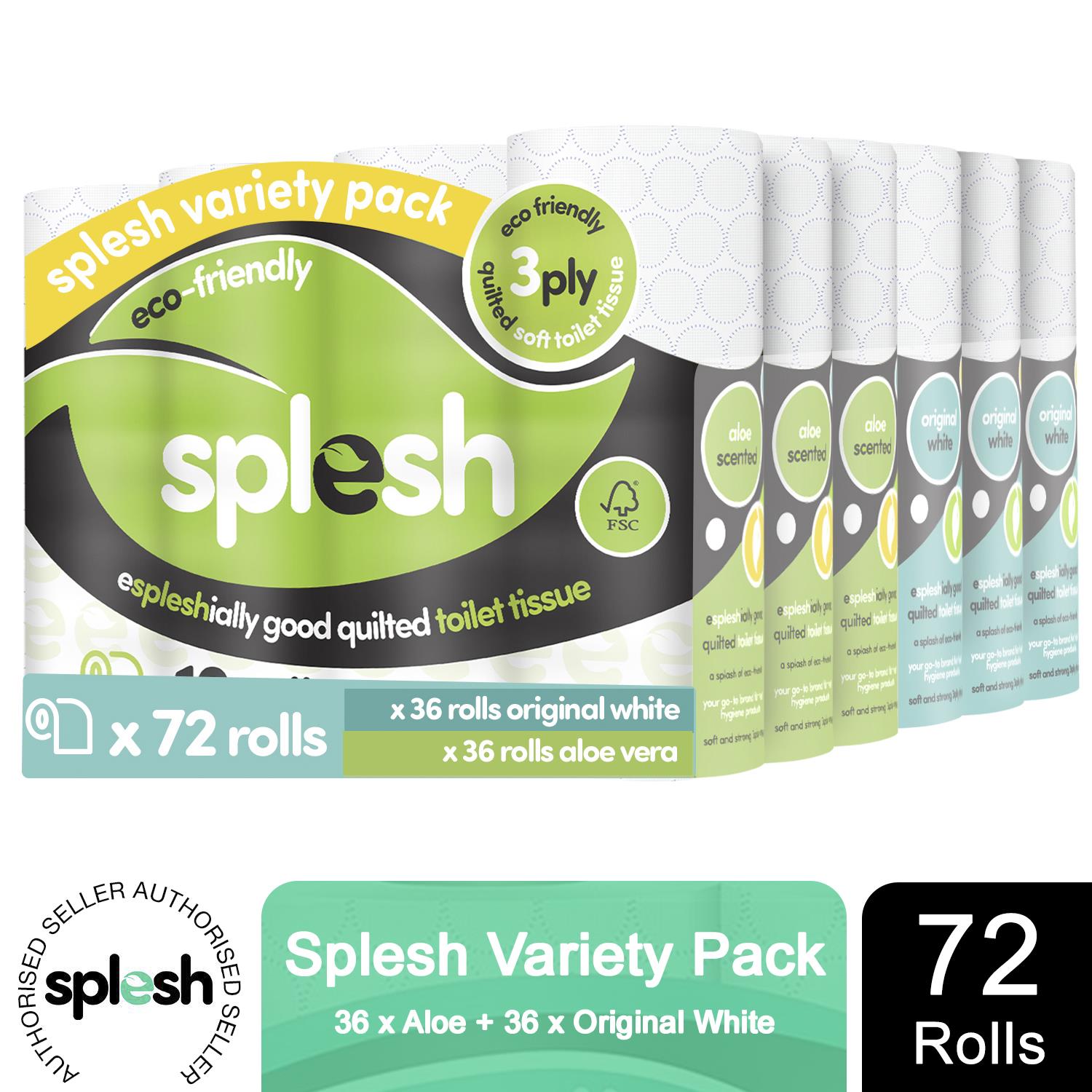 Pick & Mix Splesh Super Saver 72 Toilet Rolls Variety Pack - Splesh