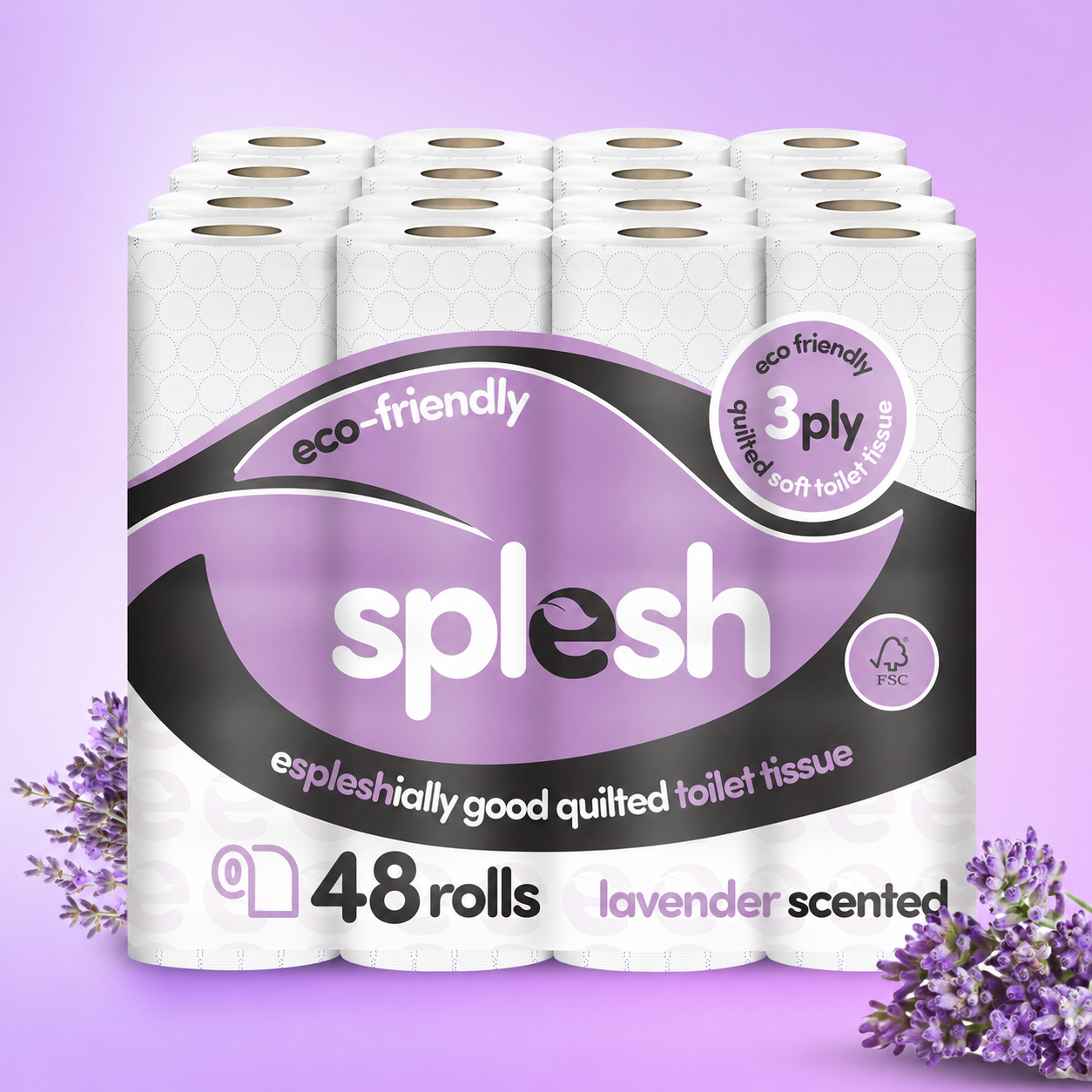 Splesh toilet tissue lavender scented 48 rolls