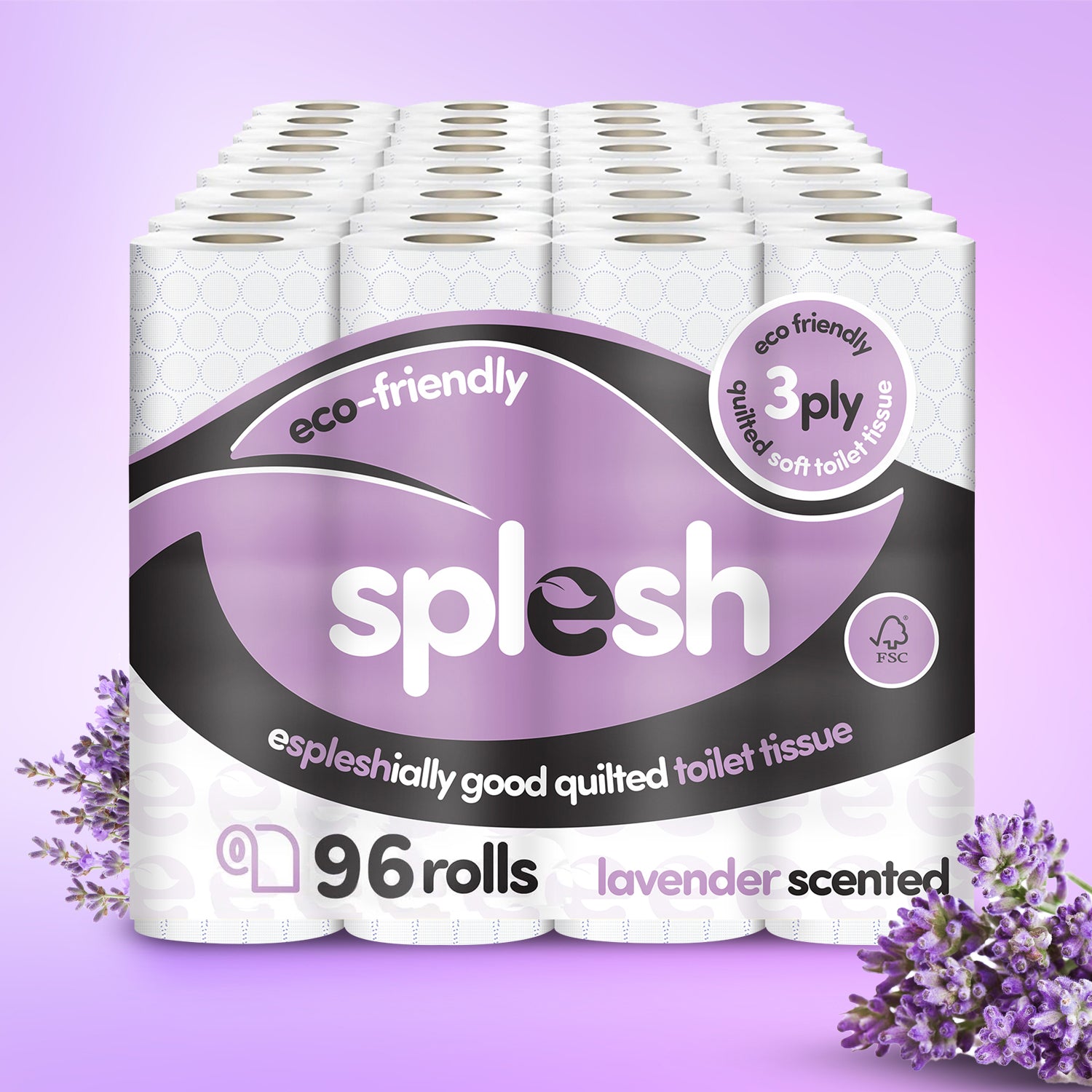Splesh toilet tissue lavender scented 96 rolls