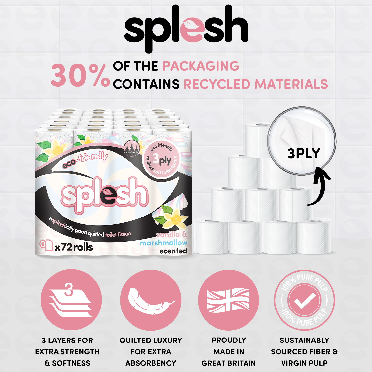 Splesh tissue vanilla & marshmallow scent