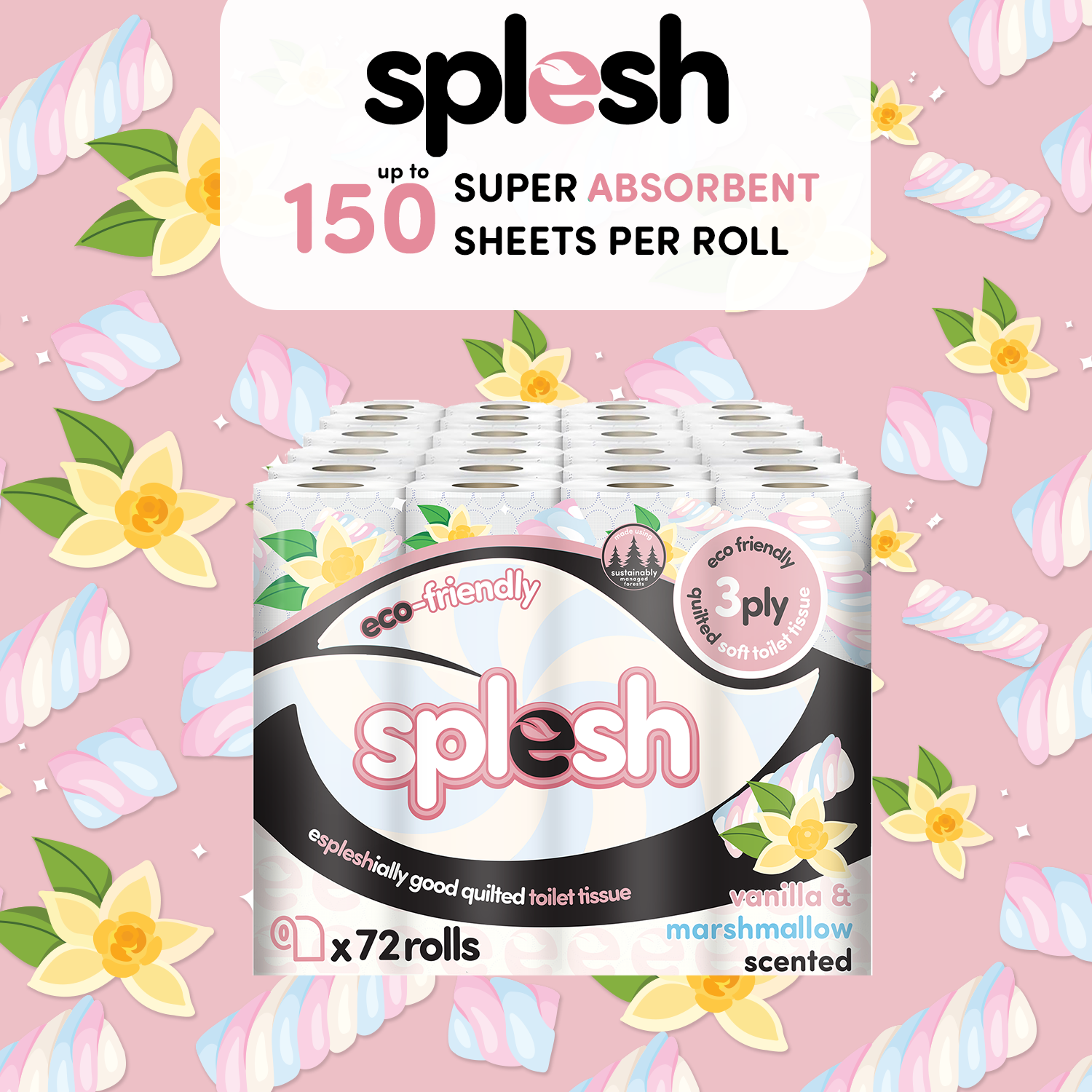 Splesh tissue vanilla & marshmallow scent