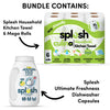 Splesh Culina XL Kitchen Towel 3 Ply 6 Rolls with 3in1 Dishwasher Tablets 150W