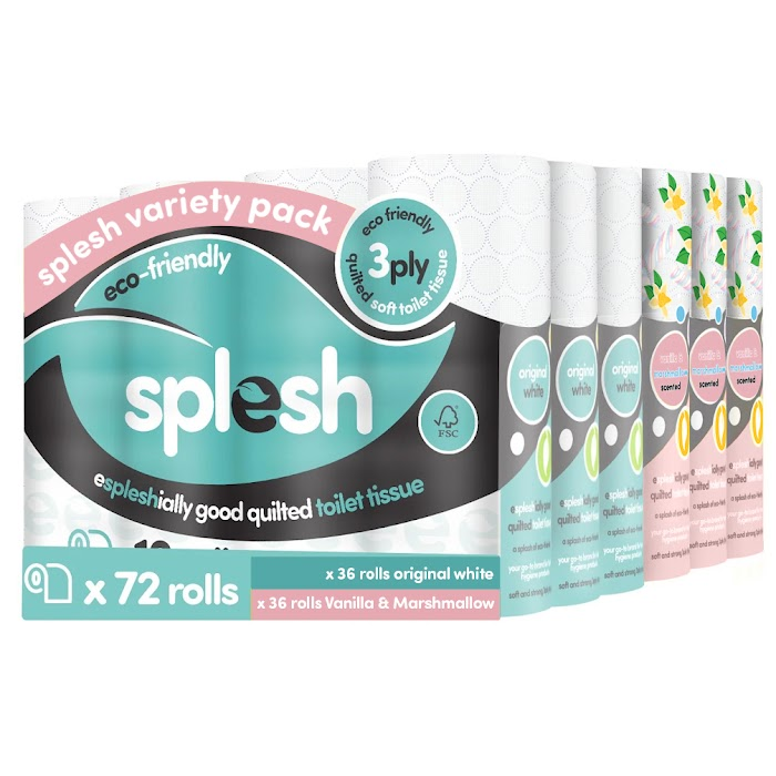 Pick & Mix Splesh Super Saver 72 Toilet Rolls Variety Pack - Splesh