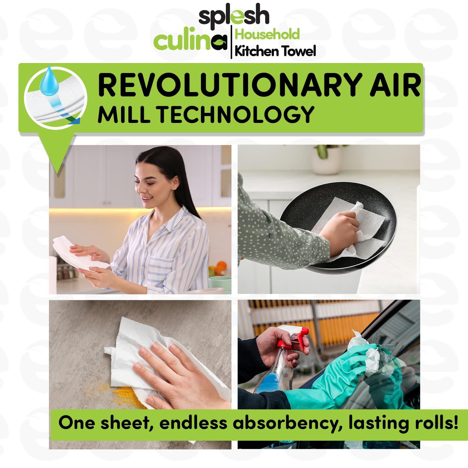 Splesh Toilet Roll Quilted White 24 Rolls with Culina Kitchen Towel 9 Rolls - Splesh