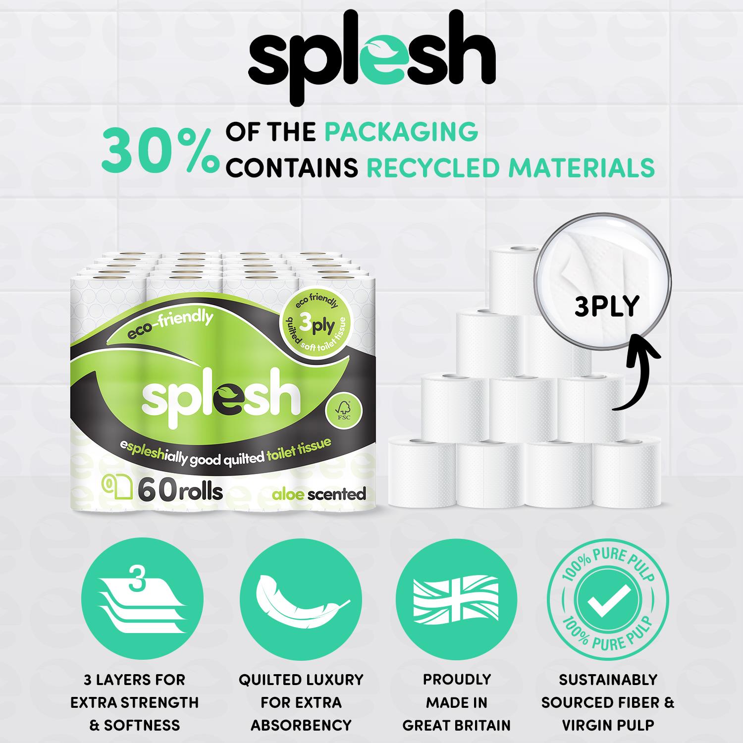 Pick & Mix Splesh Super Saver 72 Toilet Rolls Variety Pack - Splesh