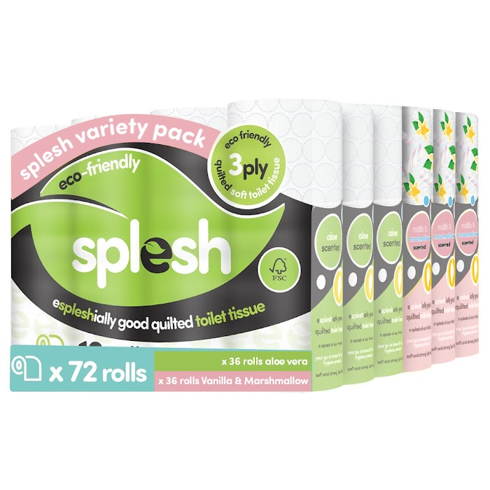Pick & Mix Splesh Super Saver 72 Toilet Rolls Variety Pack - Splesh