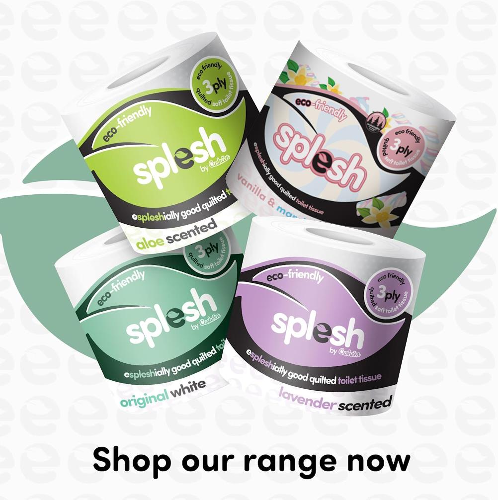 Splesh Variety Pack 84 Toilet Rolls (x24 White, Aloe, Vanilla + x12 Lavender) - Splesh