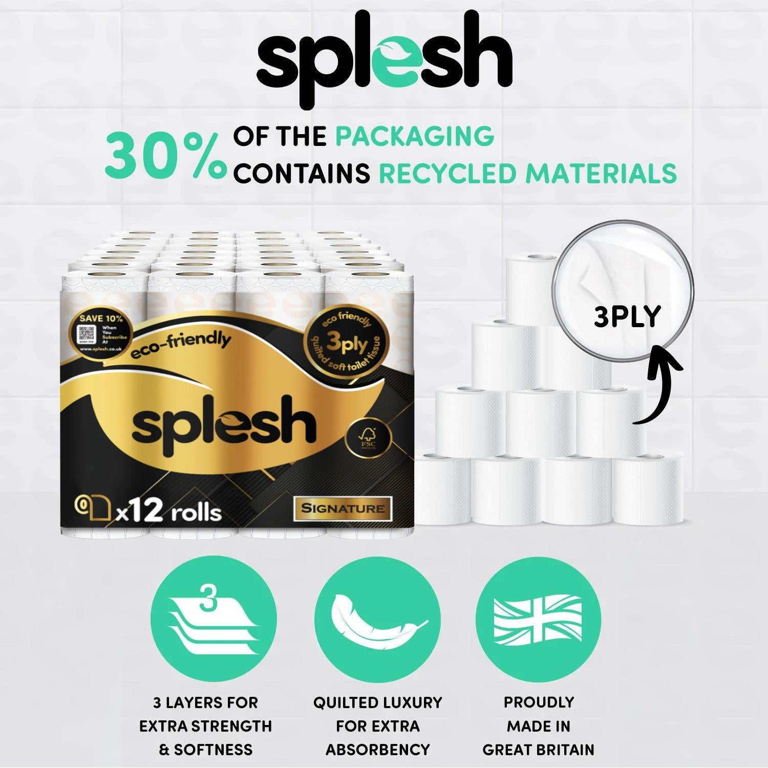 Splesh toilet paper packages