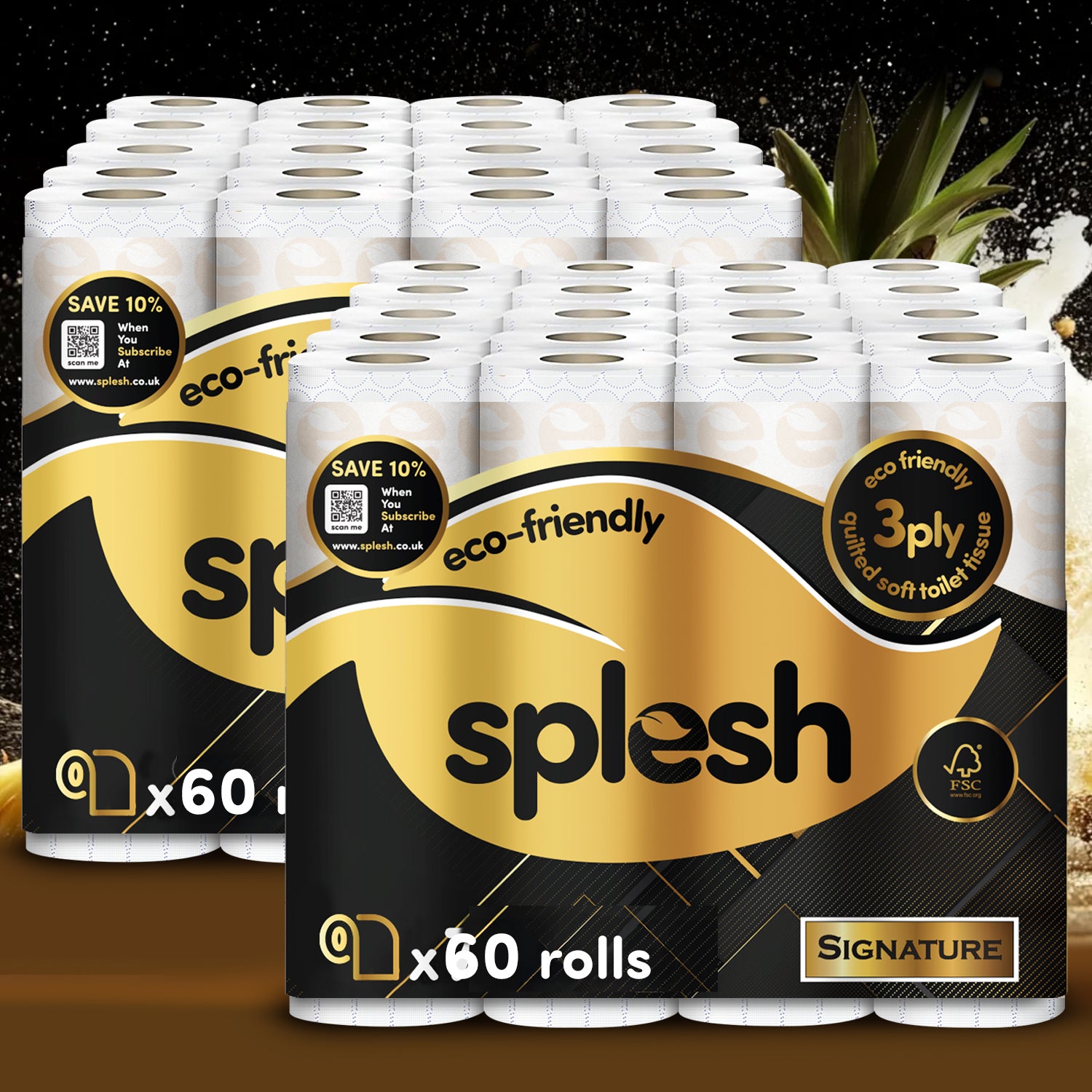 Splesh Signature 3ply eco-friendly toilet paper rolls
