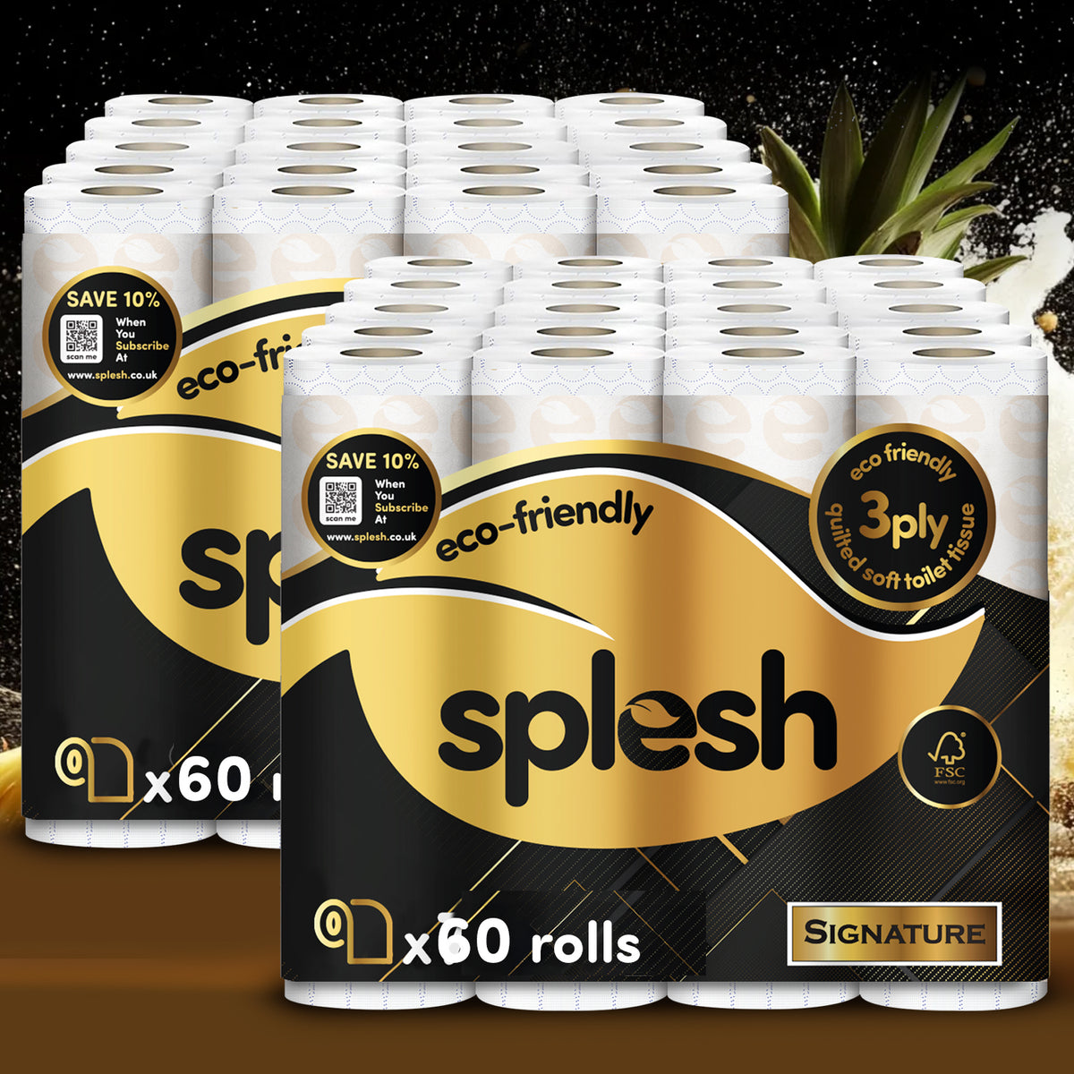 Splesh Signature 3ply eco-friendly toilet paper rolls