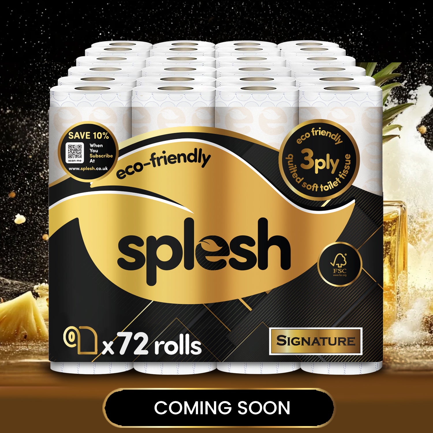 Splesh Toilet Roll, Soft & Quilted Eco-Friendly, Signature, 72 Rolls - Splesh