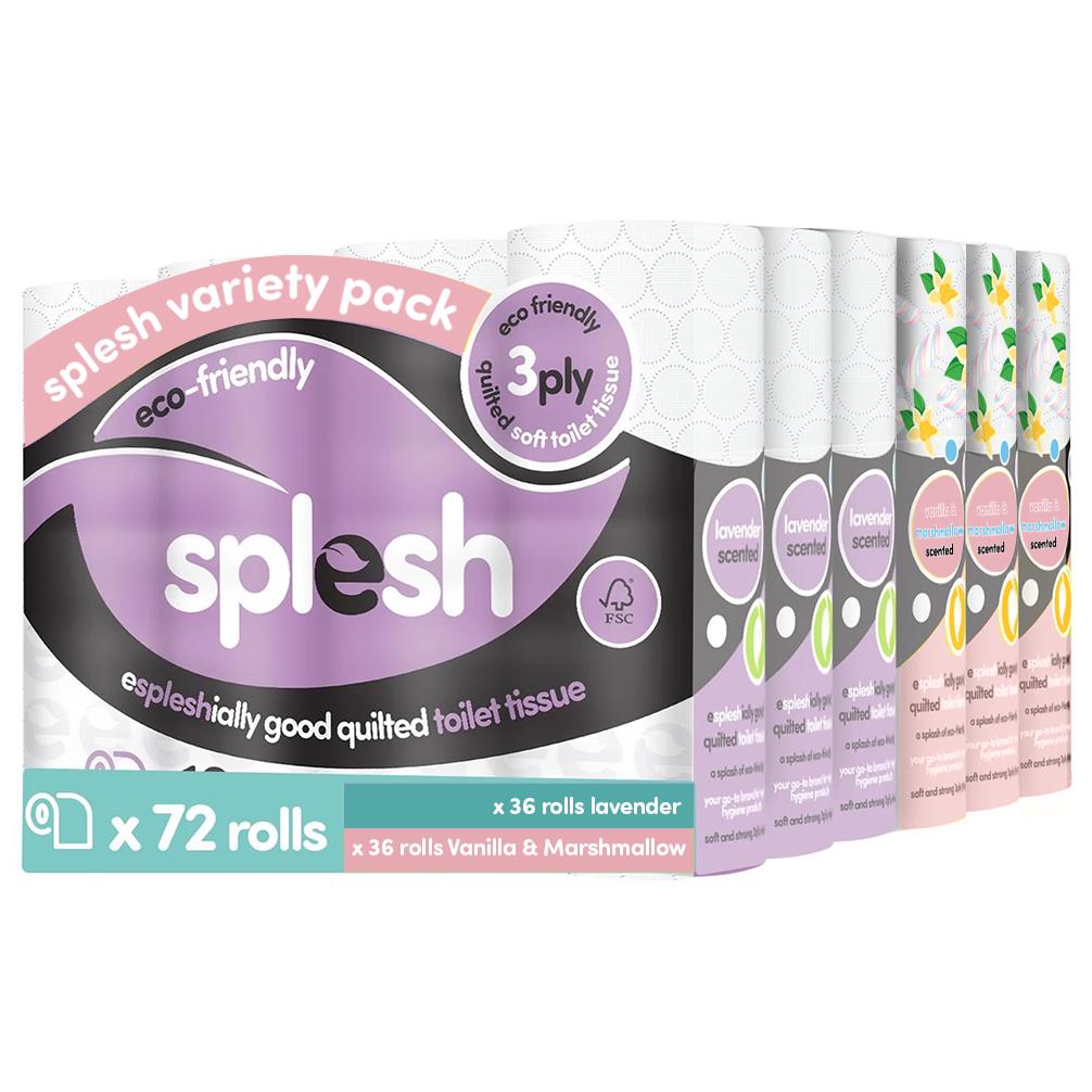 splesh variety pack 72 rolls toilet tissue